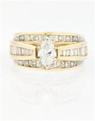 Rosy Blue ZEI 14K Solid Yellow Gold 7.7g Round Diamond Wedding Ring Size-6